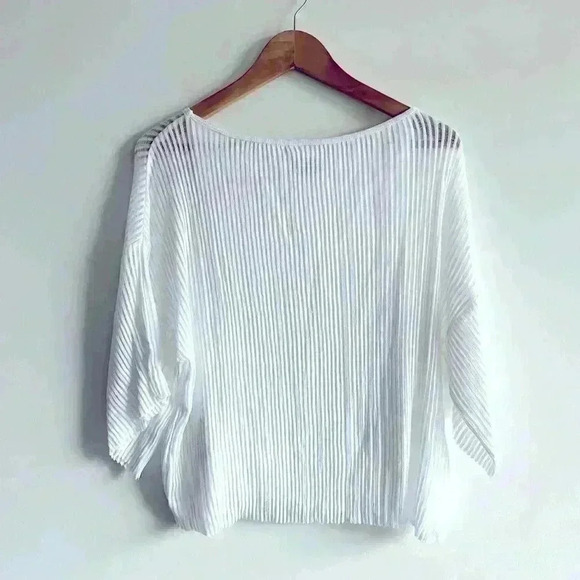 Bailey 44 Womens White Ribbed Coastal Boho Euro Summer Layered Shirt Small - Picture 2 of 6